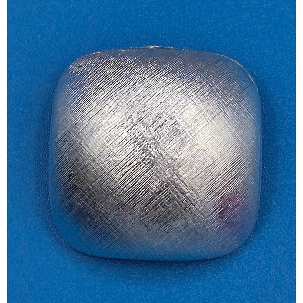 Vintage Western Germany Scarf Clip Silver Tone Brushed Textured Square Domed